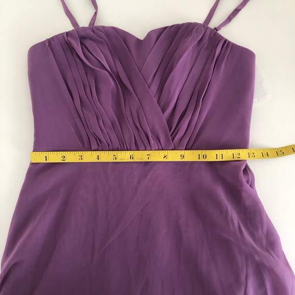 Vera Wang pleated bodice purple evening gown
